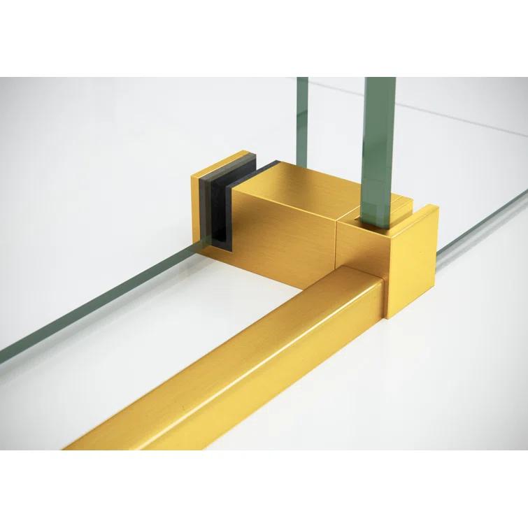 Glass Warehouse Nova 72 in. x 30 in. x 78 in. 90-degree Fully Frameless Sliding Glass Shower Enclosure 90SL-72-30-SB