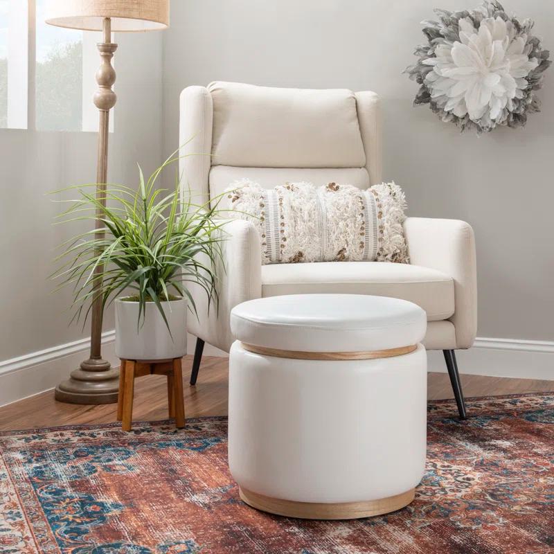 Addilynne Faux Leather Ottoman