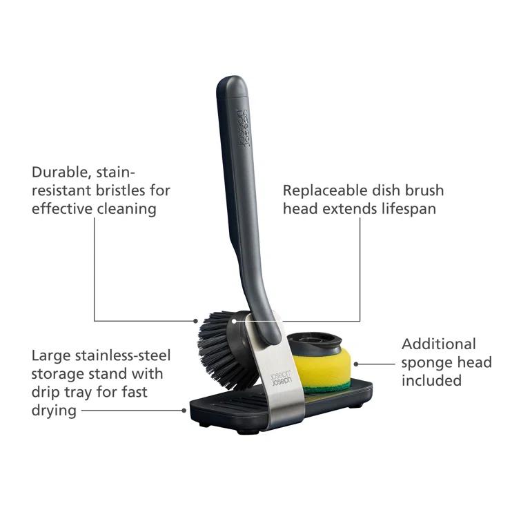 Joseph Joseph Joseph Joseph SinkTech Dish Brush & Sponge Set with Storage Stand