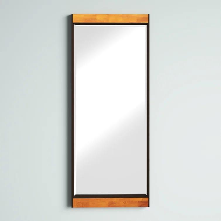 Mercury Row® Cliveden Rectangular Wood & Metal Industrial Floor Mirror