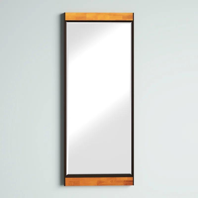 Mercury Row® Cliveden Rectangular Wood & Metal Industrial Floor Mirror