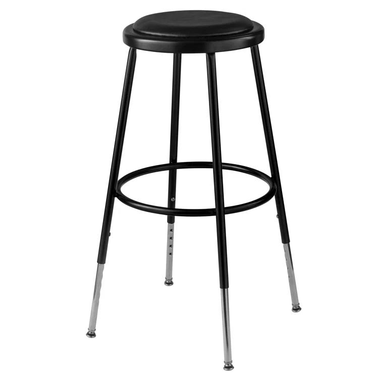National Public Seating NPS Adjustable Heavy Duty Vinyl Padded Steel Stool