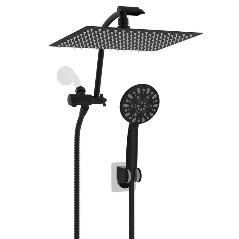 All Metal 12 Inch High-Pressure Rainfall Shower Head with Handheld Sprayer