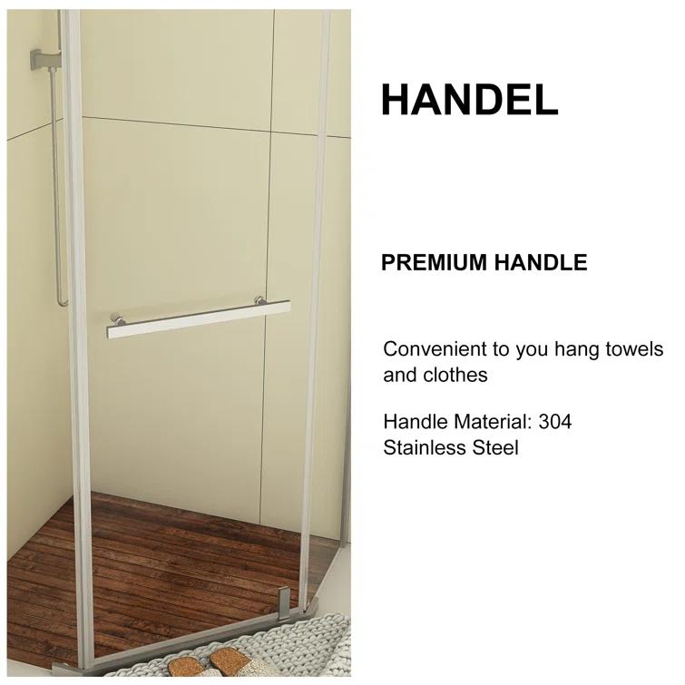 Bossicavelly 36" x 72" Neo-angle Pivot Semi Frameless Corner Shower Enclosure BOPSSD07CH