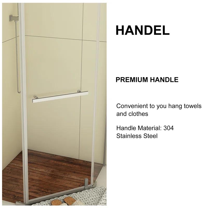 Bossicavelly 36" x 72" Neo-angle Pivot Semi Frameless Corner Shower Enclosure BOPSSD07CH