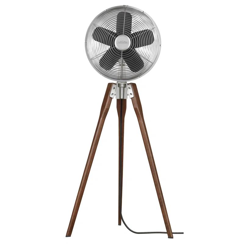 Arden Floor Fan, Satin Nickel