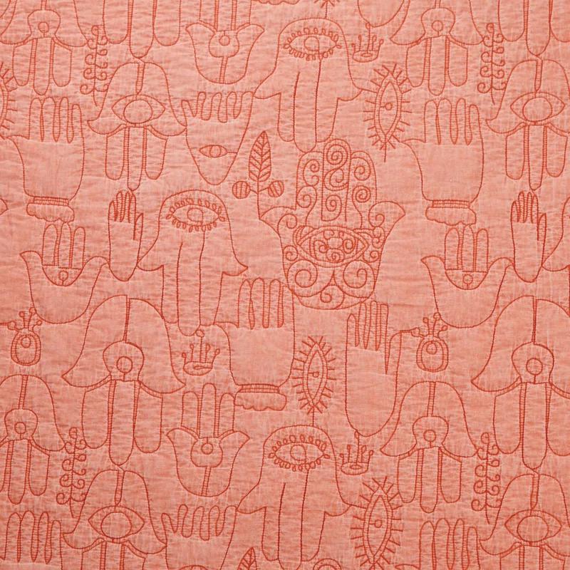 Jungalow Hamsa Solid Embroidered 3-Piece Quilt Set