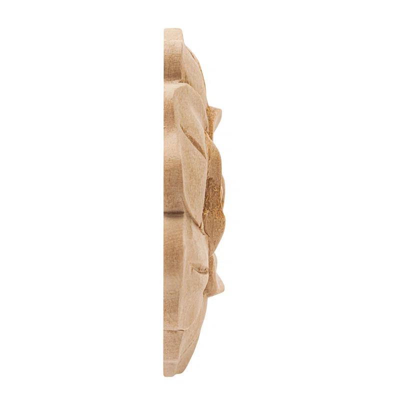 Architectural Products by Outwater L.L.C. 2-7/8 in x 1/2 in Unfinished Small Hand Carved Solid Wood Onlay Rose Wood Applique