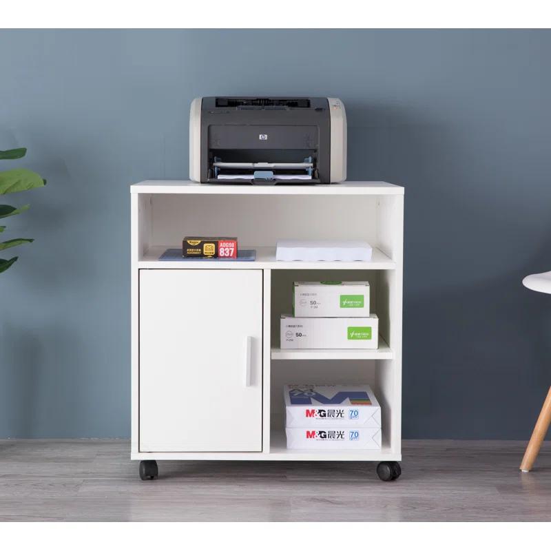 Basicwise 26'' H x 23.75'' W 1 Printer Stand with Wheels
