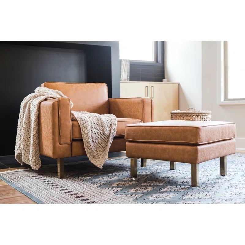 Albany Park Nova Faux Leather Ottoman