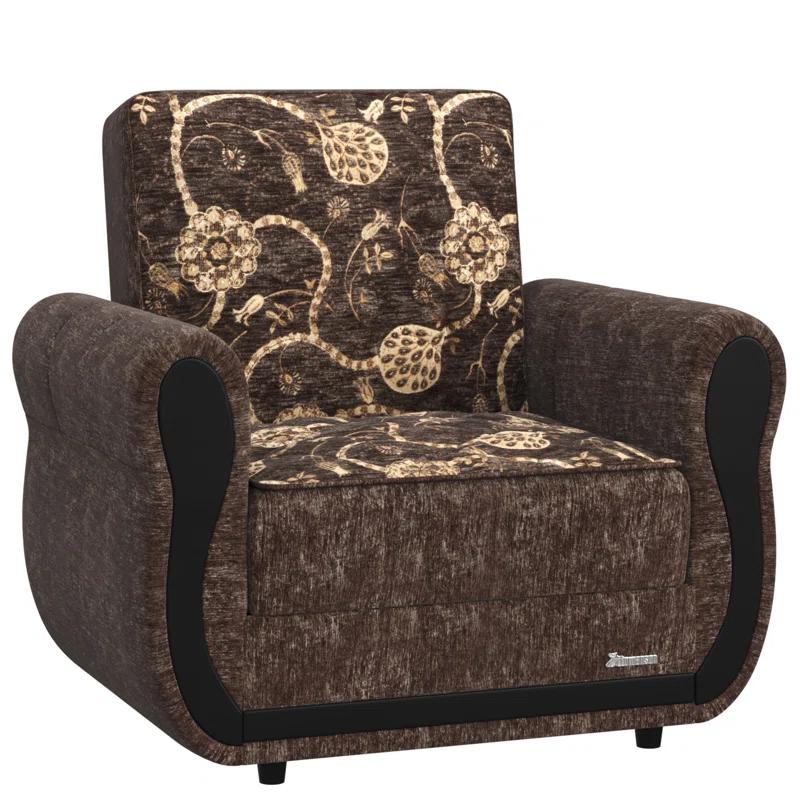 Darby Home Co Upholstered Convertible Sleeper Arm Chair with Storage