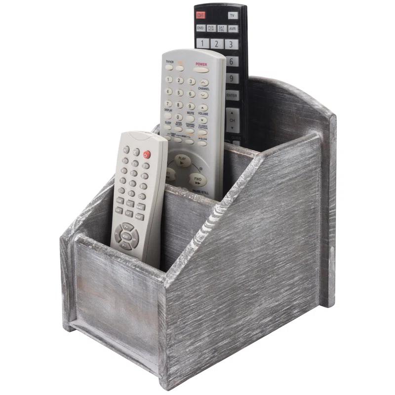 MyGift Gray/White Remote Control Holder