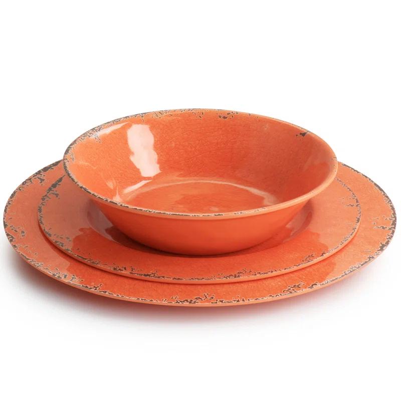 Laurie Gates 12 Piece Melamine Dinnerware Set, Service for 4