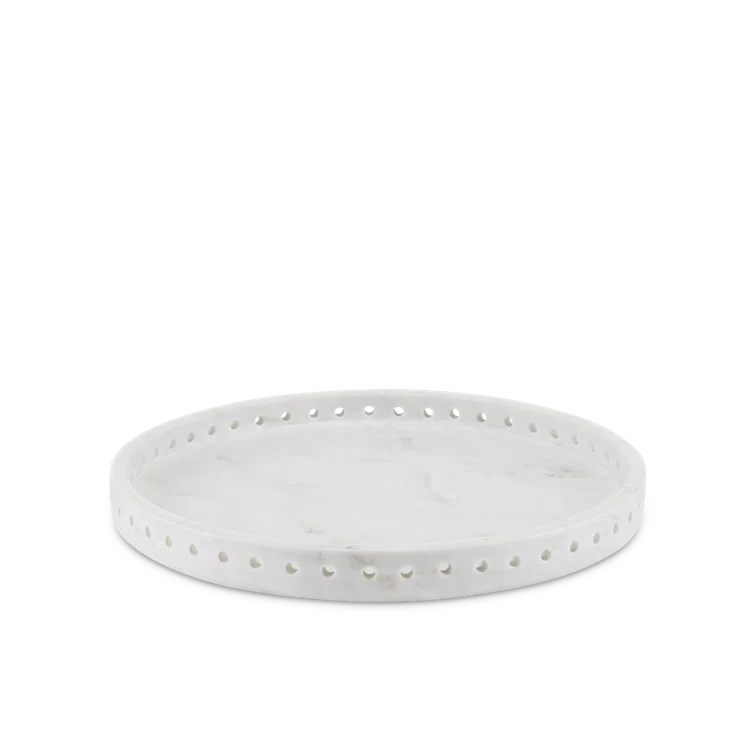 Freya Large White Marble Tray