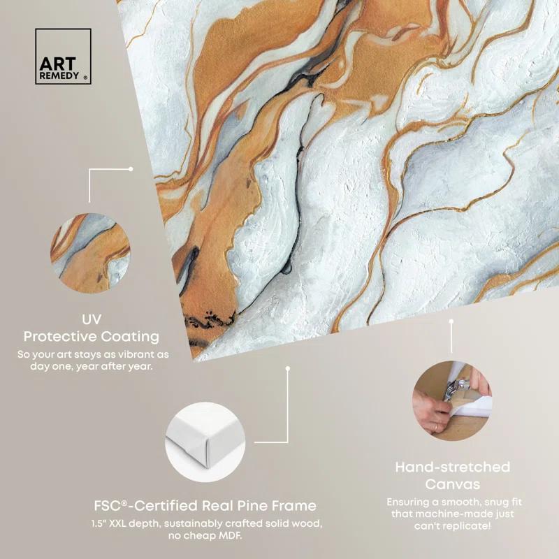 Art Remedy Gold Marble Boho Neutral Abstract Wall Art by Art Remedy