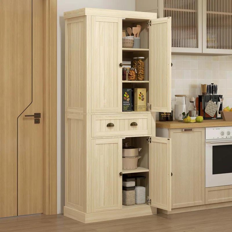Winston Porter 72" Kitchen Pantry Cabinet Cupboard with Doors