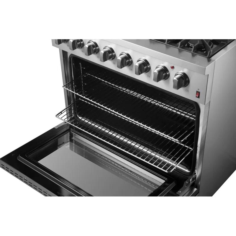 Forno Marco 36-Inch Dual Fuel Range Stainless Steel, 6 Burners, 5.36 cu.ft. True Conve FFSGS6197-36