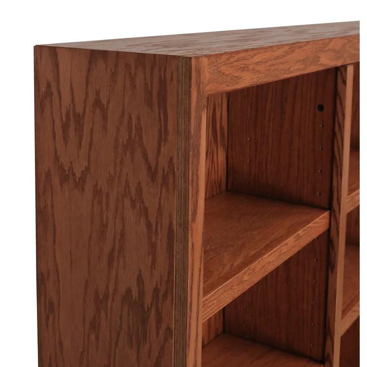 Winston Porter Aliette Triple Wide Wood Bookcase, 18 Bookshelf, 84 inch Tall Storage and Display Bookshelf for Home Office and Living Room