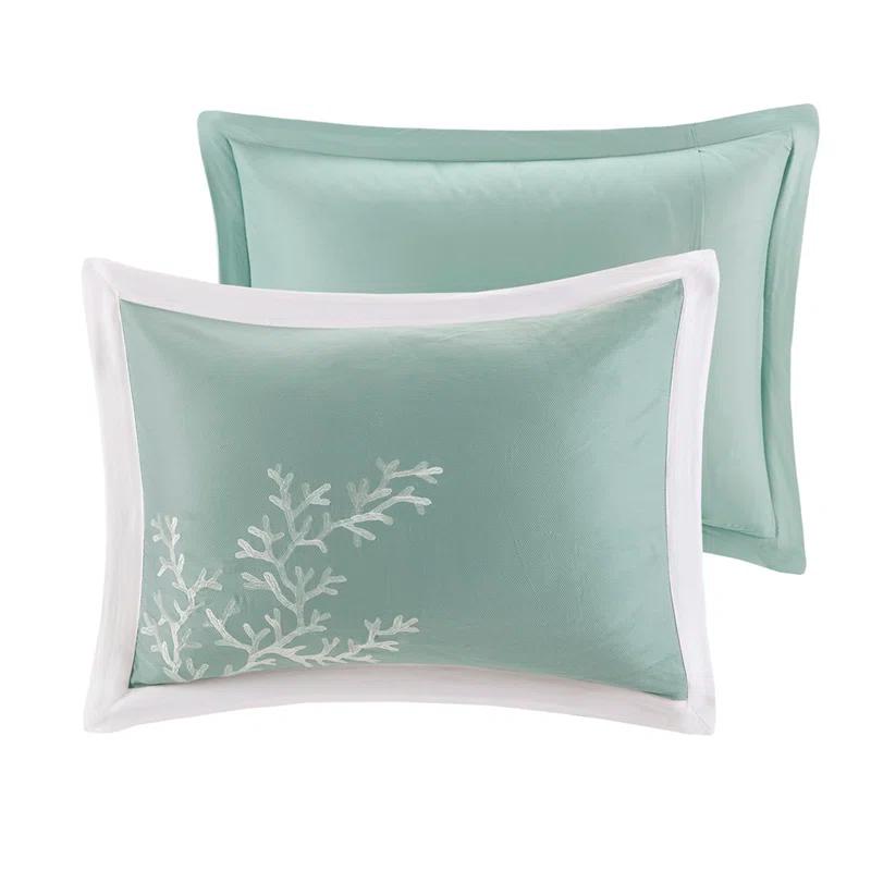 Coastline Embroidered 100% Cotton 4 Piece Comforter Set