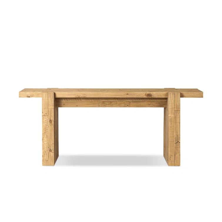 Light Blonde Pine Solid Wood Console Table with Storage