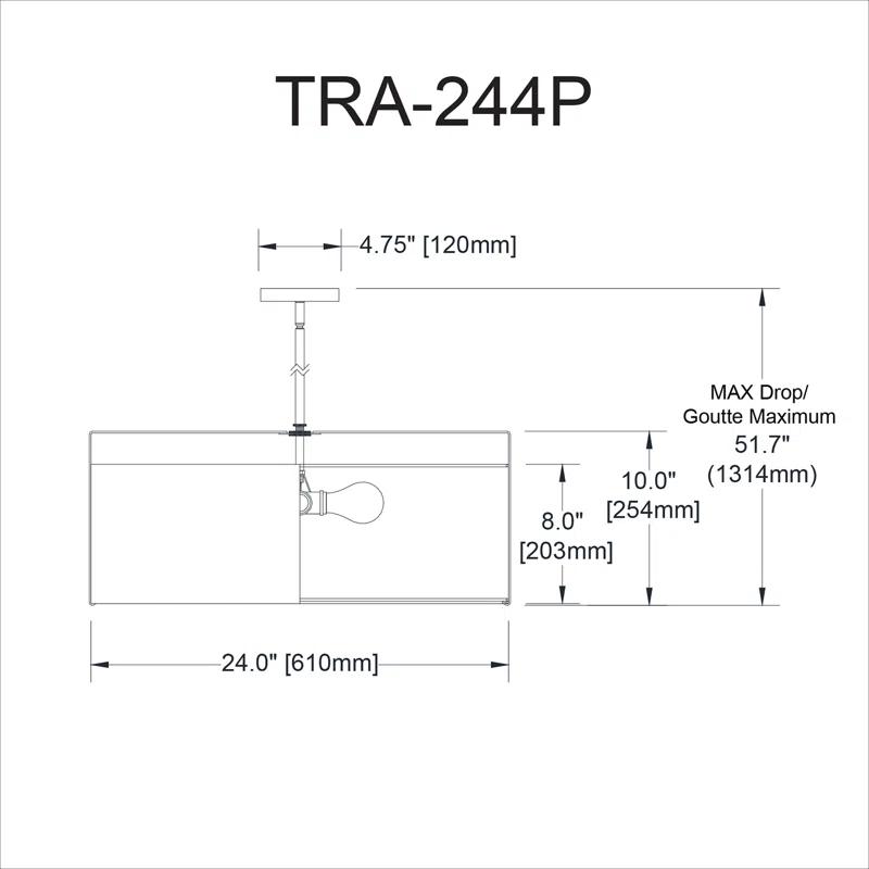 Trapezoid 4 Light Shaded Drum Chandelier