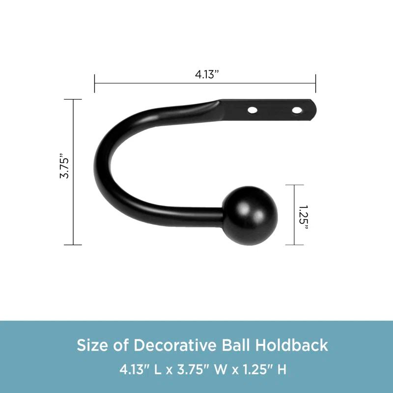 Kenney Ball Holdbacks Steel Curtain Holdback (Set of 2)