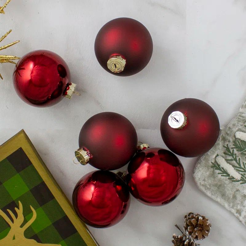Northlight Seasonal Glass Ball Christmas Ornament (Set of 6)