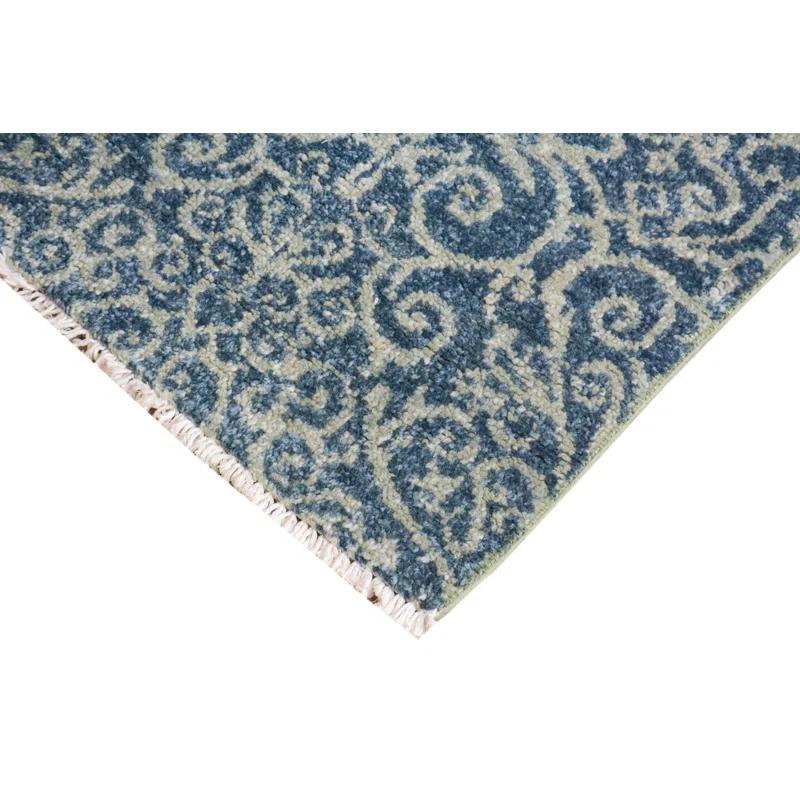 Arshs Fine Rugs One-of-a-Kind Kafkaz Peshawar Cyrena Hand-Knotted Wool Light Blue Area Rug