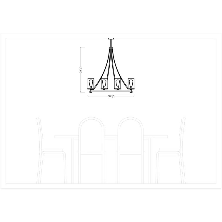 Steffens Iron & Textured Glass Chandelier (24"-48")