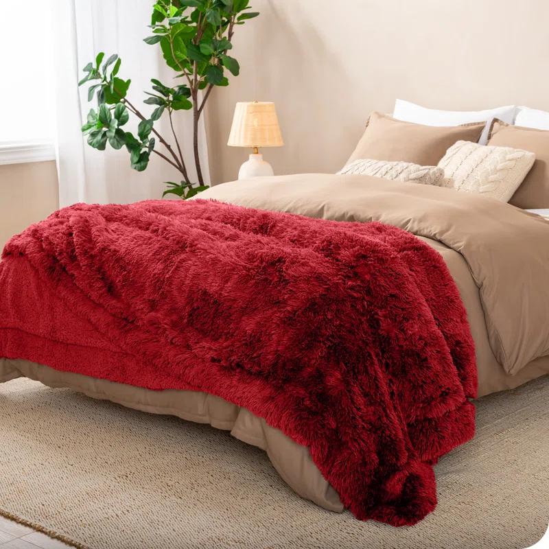 Bare Home Shaggy Faux Fur Sherpa Blanket