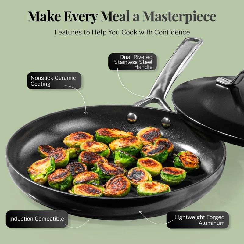 Gotham Steel Gotham Steel Modern Collection 11 Pc Cream Nonstick Cookware Set