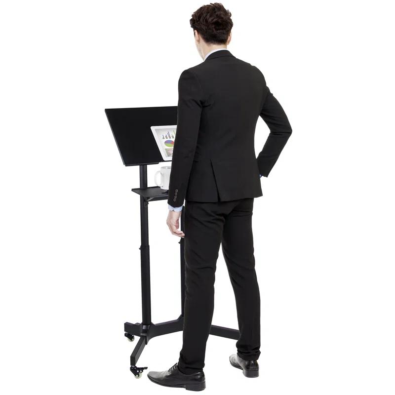 Mount-It! Mobile Standing Height Desk, Portable Podium and Rolling Presentation Lectern