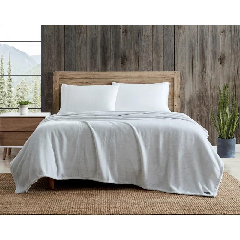Eddie Bauer Solid Ultra Soft Plush Reversible Blanket
