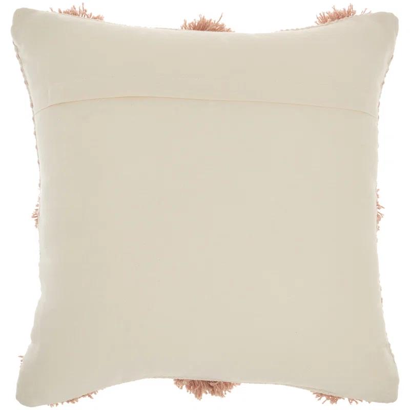 Mina Victory Pom-poms Cotton Reversible Throw Pillow