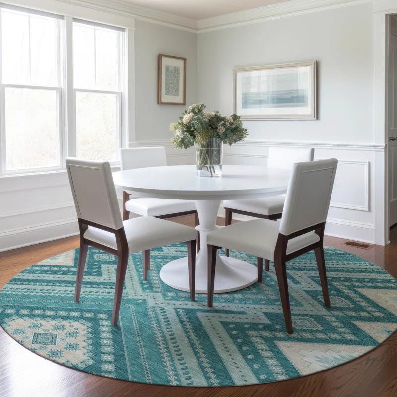 Machine Washable Indoor/Outdoor Chayden ACN1010 Teal 2'6" x 3'10" Rug
