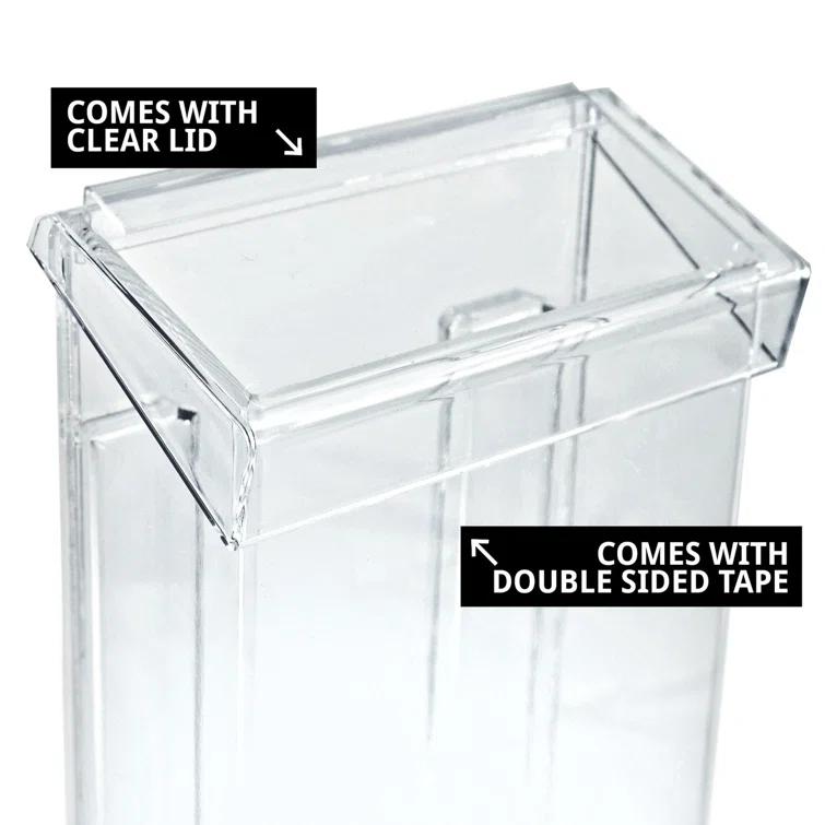 Azar Displays Outdoor Adhesive Wall Mount Trifold Brochure Holder w/ Clear Lid for 4"W x 9"H Literature, 2-Pack (Set of 2)