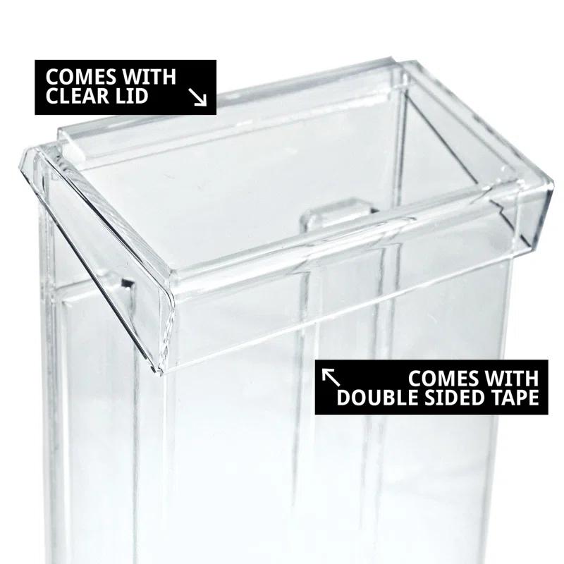 Azar Displays Outdoor Adhesive Wall Mount Trifold Brochure Holder w/ Clear Lid for 4"W x 9"H Literature, 2-Pack (Set of 2)