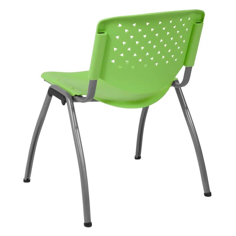 Flash Furniture Memphis 880 lb. Capacity Plastic Stack Chair with Powder Coated Frame