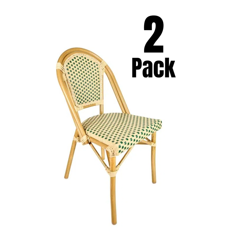 Chivari Armless French Patio Dining Chivari Chair, 2 Chair Bundle by Chivari (Set of 2)