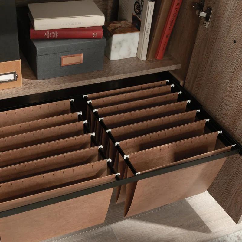 Inbox Zero Eraclio 65.984'' Wide 2 - Shelf Credenza with Cable Management