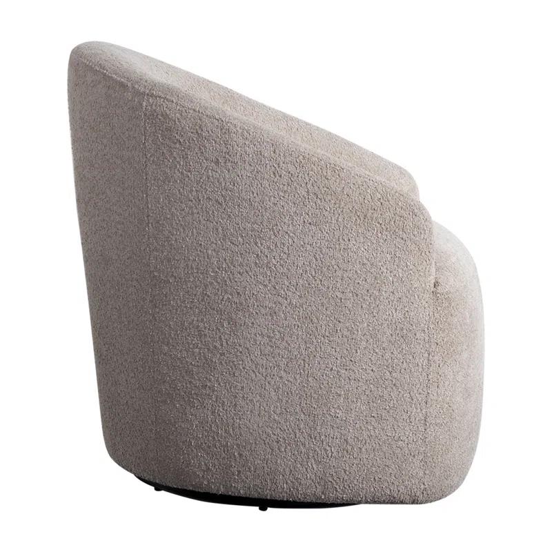 Orren Ellis Upholstered 360 Degree Swivel Chair Beige See below