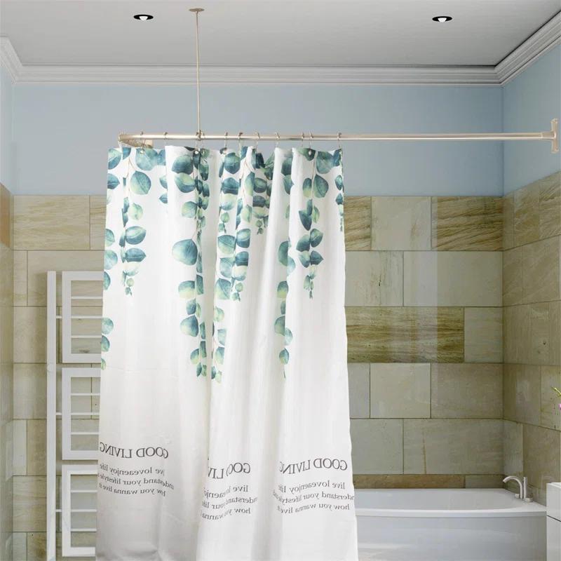 Blooming 62'' L-Shaped Drill / Screw Shower Curtain Rod