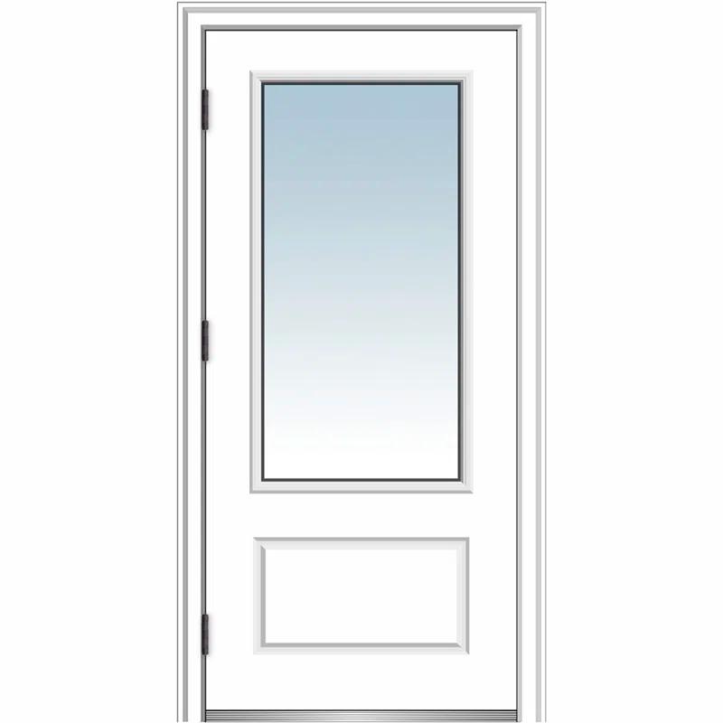 MMI DOOR Clear Glass 36'' x 80'' Paneled Fiberglass Front Entry Doors