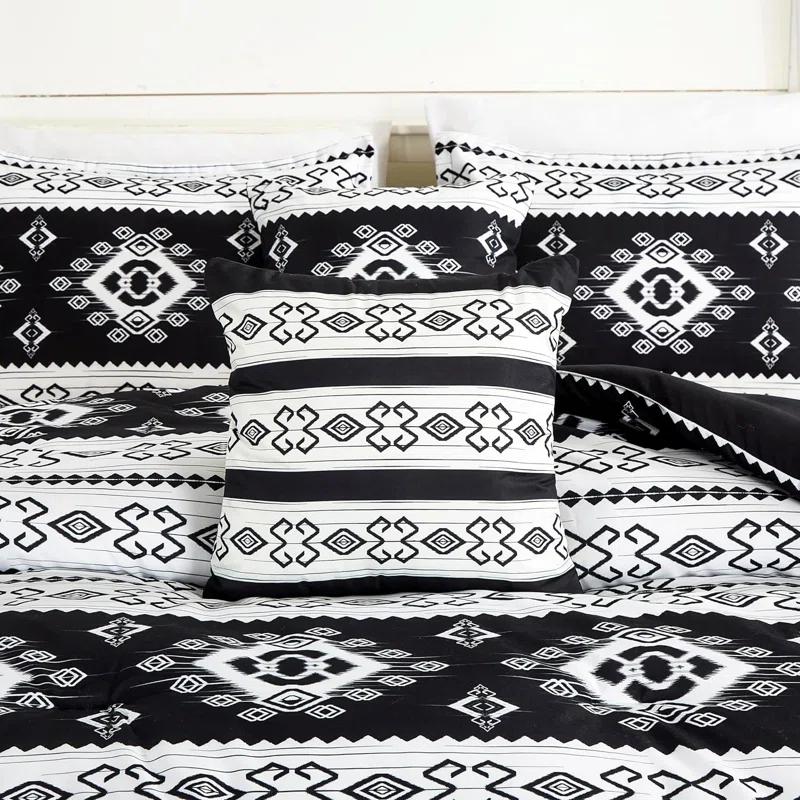 Chezmoi Collection Microfiber / Polyester Standard Geometric Shapes Comforter Set