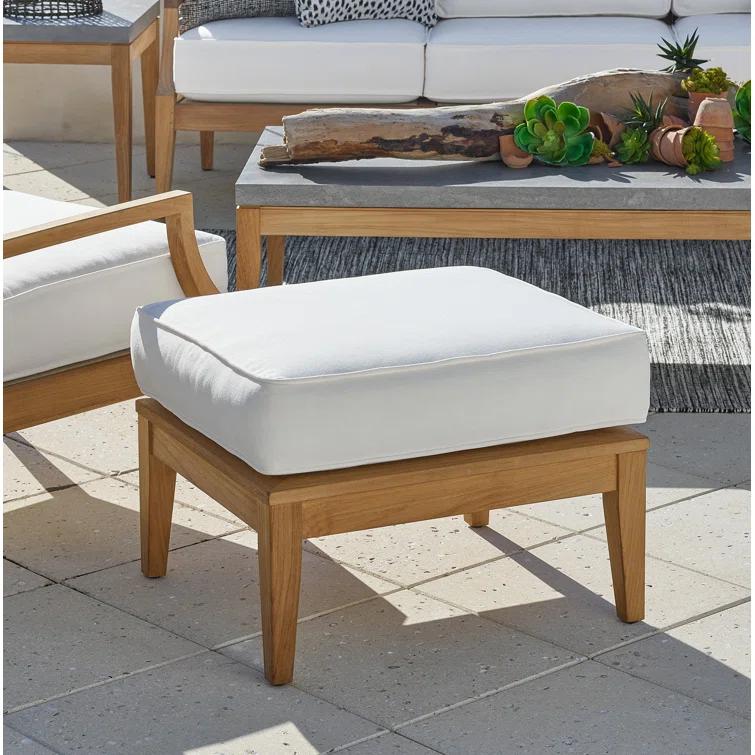 Coastal Living™ by Universal Furniture Chesapeake Teak Outdoor Ottoman with Sunbrella® Cushion