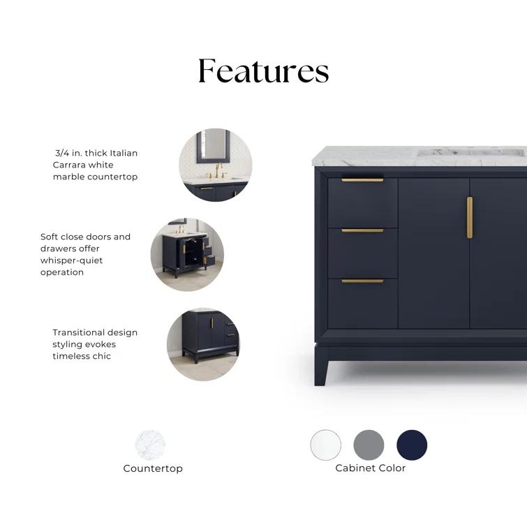 Water Creation Elizabeth 48" Single Bathroom Vanity Set with Faucet & Reviews | Perigold