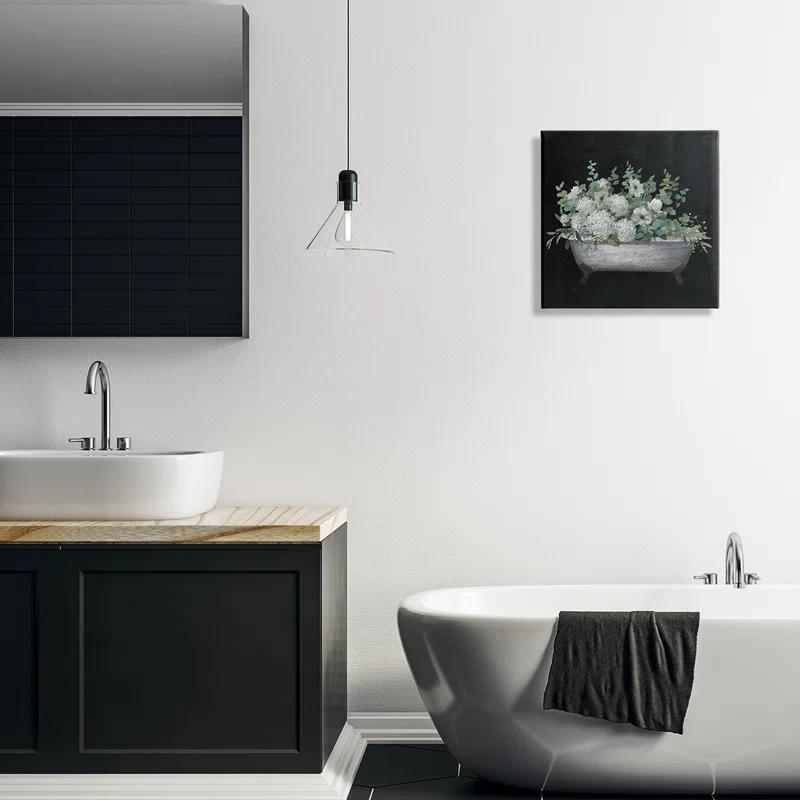 Stupell Industries " Vintage Clawed Bathtub Botanical White Flower Bouquet " by Nan