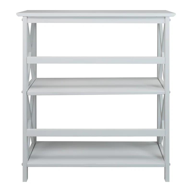 Ebern Designs Solid Wood Etagere Bookcase