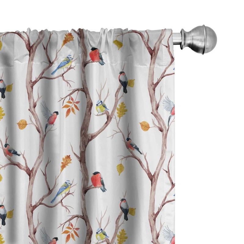 Ambesonne Microfiber Semi Sheer Curtain