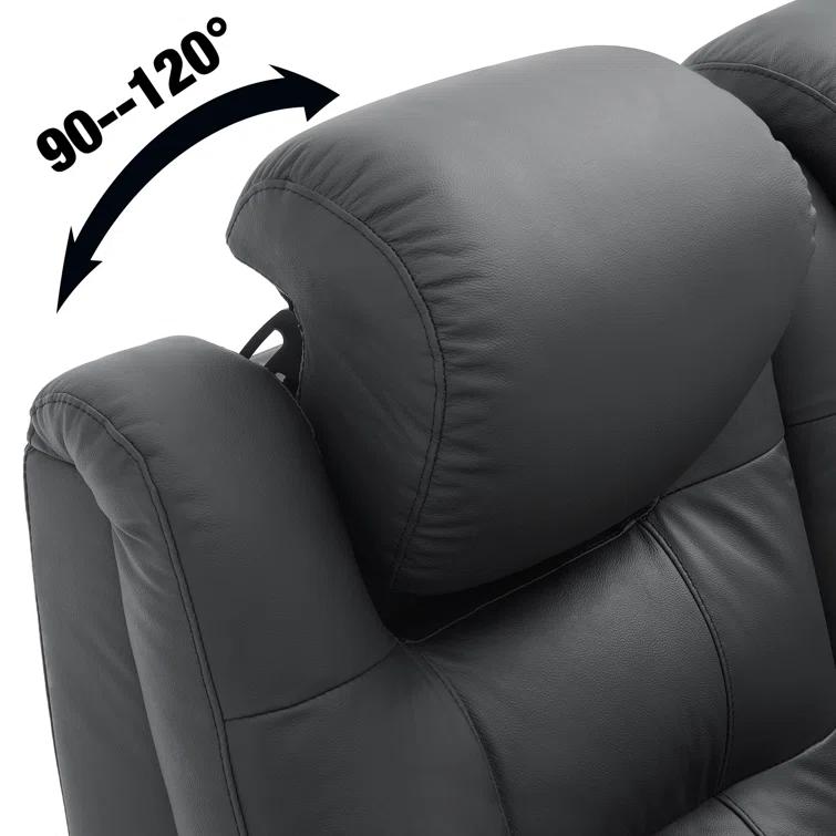 Orren Ellis Leather Home Theater Seating Dual Power Movie Theater Chairs Theater Recliner Sofa